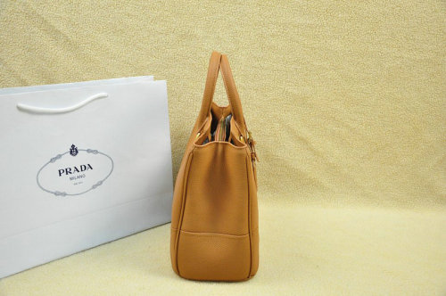 2014 Prada grainy calfskin tote bag BN2533 wheat - Click Image to Close